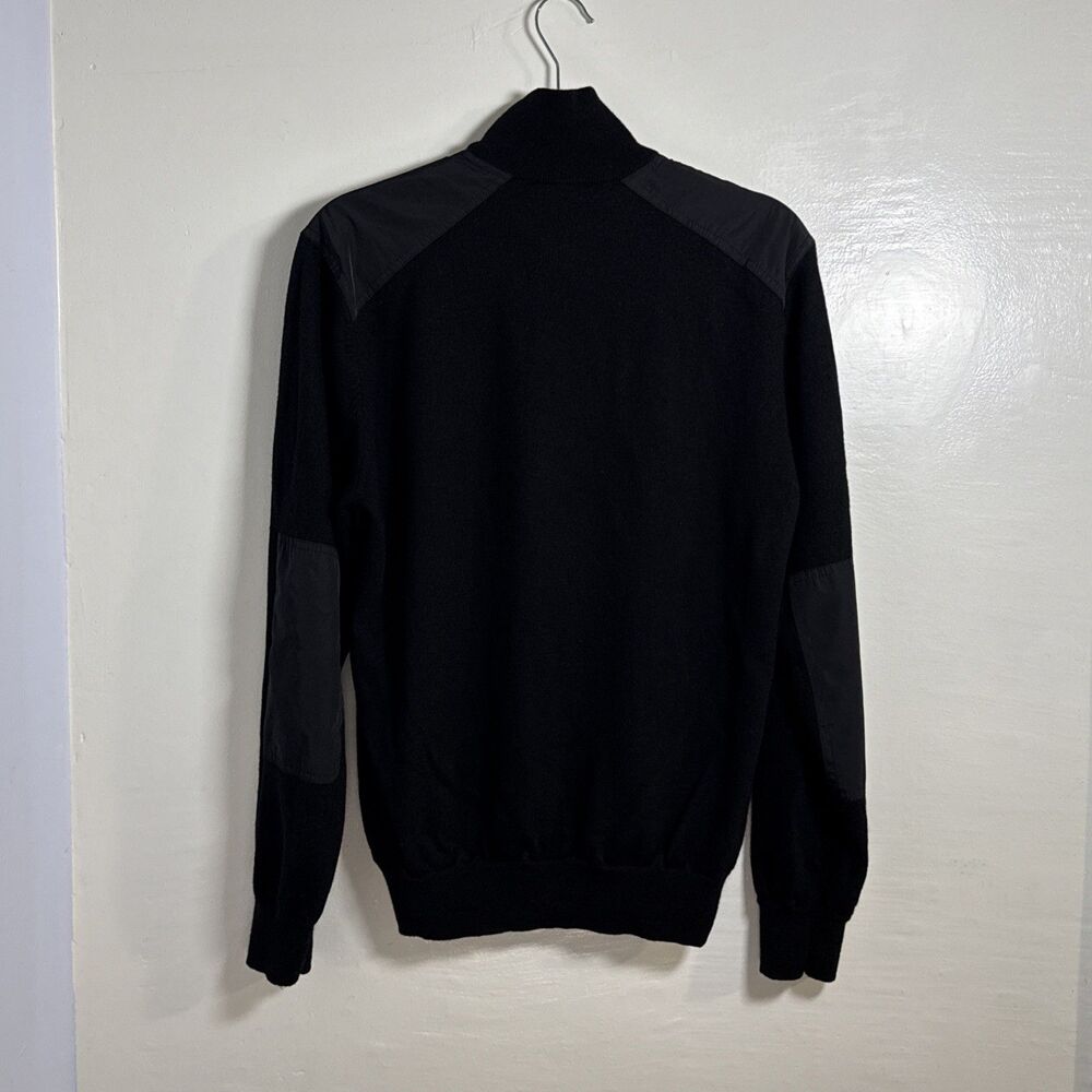 MICHAEL KORS Men's Black Pullover 100% Merino Wool Sweater Size Large 1/4 Zip - Picture 2 of 9